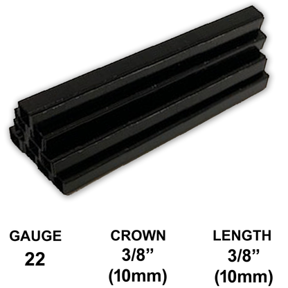 22Ga 22 Gauge Staples 3/8" Inch 10mm Crown 3/8" Inch 10mm Long Length Black Upholstery Staples