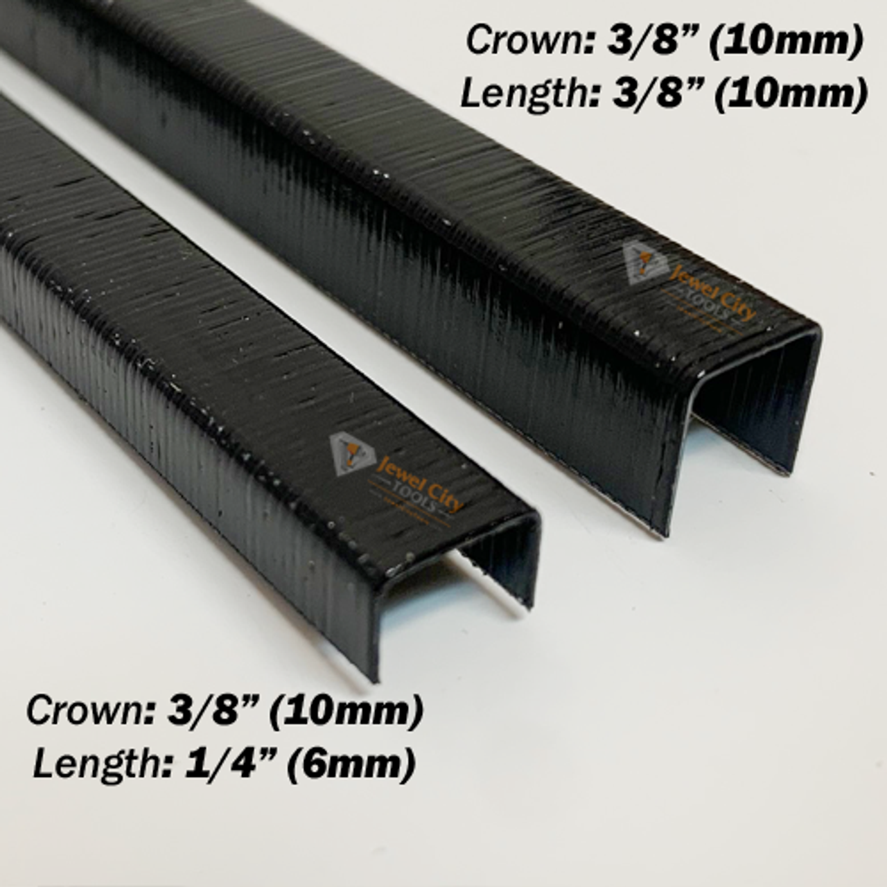 22Ga 22 Gauge Staples 3/8" Inch 10mm Crown 3/8" Inch 10mm Long Length Black Upholstery Staples