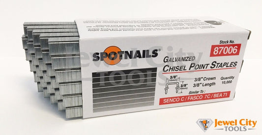 87006 Upholstery Staples 3/8" 10mm Spotnails 22 Gauge Fine Wire Staples Similar to Senco C/BeA 71