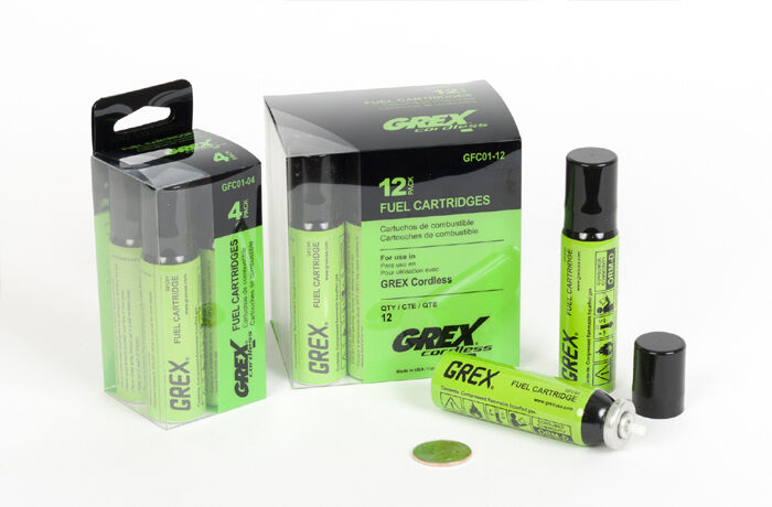 Grex GFC01-04 4-pack Air Gas Fuel Cells Shots Cartridge For Cordless GCP650 GC1850 and GCH850  GFC0104