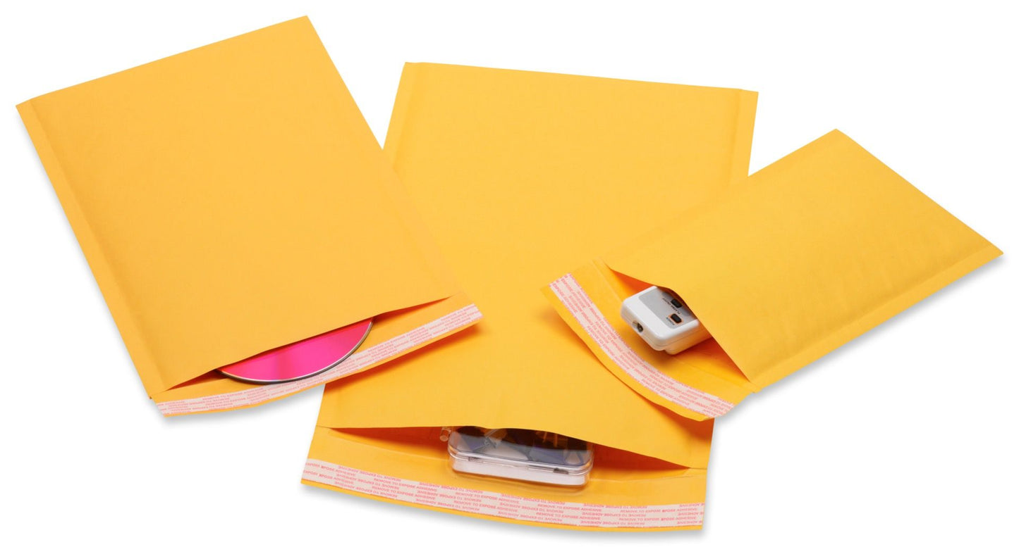 #CD Gold Bubble Envelopes 7.25x8 Shipping Kraft Bubble Yellow Mailers--250 pcs/case USABubbleMailers